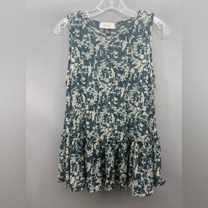 Braeve Women's Flower Print Lace Peplum Tank Size S Romantic